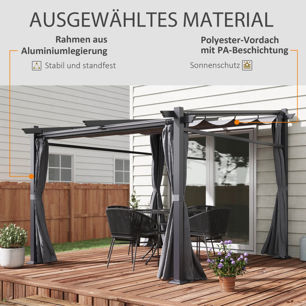 Pergola estensibile ¨C Zephmum ¨C Grigio scuro 297x295x230