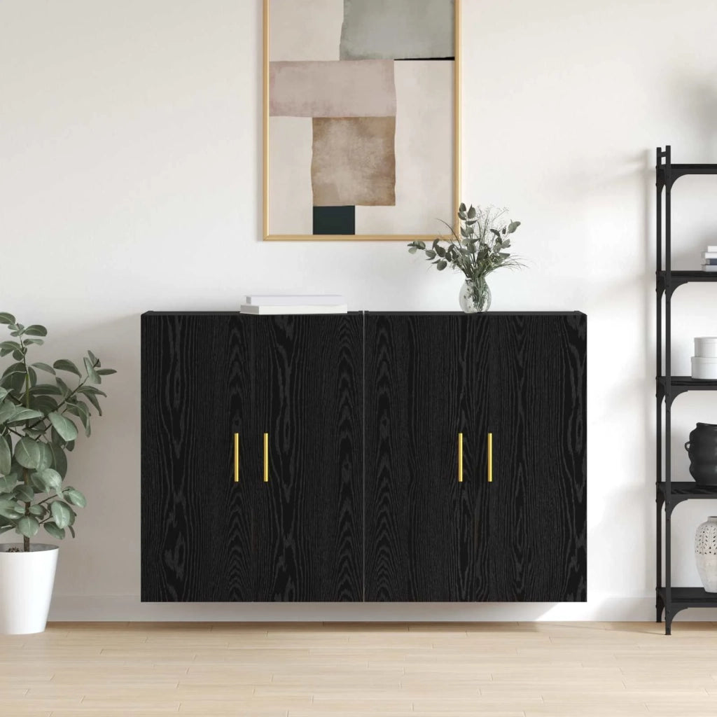 Mobiletto a muro 2 pcs Rovere Nero 69,5 x 34 x 90 cm 3394514