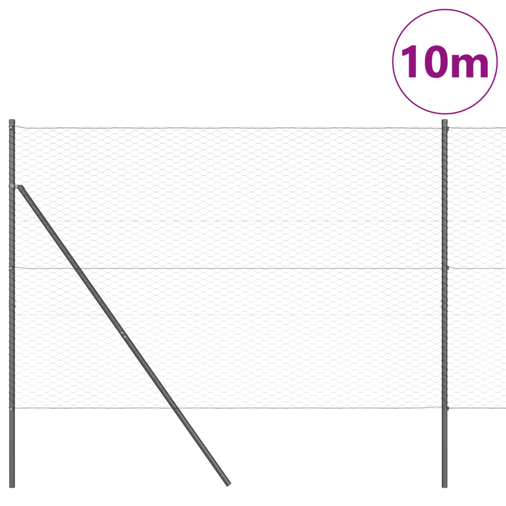 Recinzione Esagonale  Grigia 1.5x10 m Acciaio