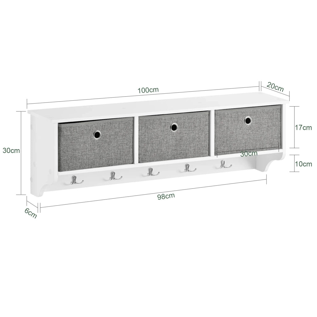 Portachiavi da Muro Ingresso Attaccapanni da Muro Bianco FRG282-W SoBuy