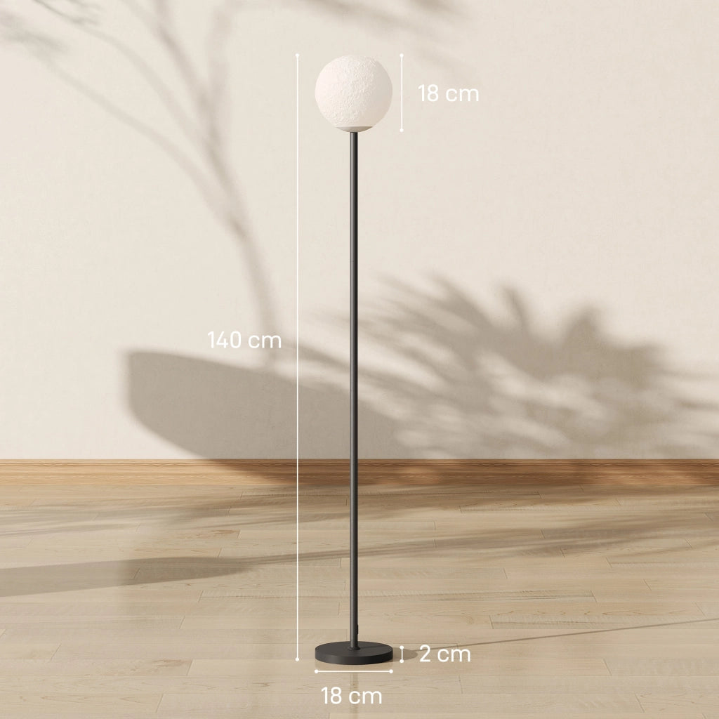 Lampada da terra con paralume effetto luna ¨C zephmum ¨C nero, metallo