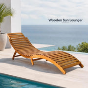 Sun Lounger Solid Acacia Wood Brown