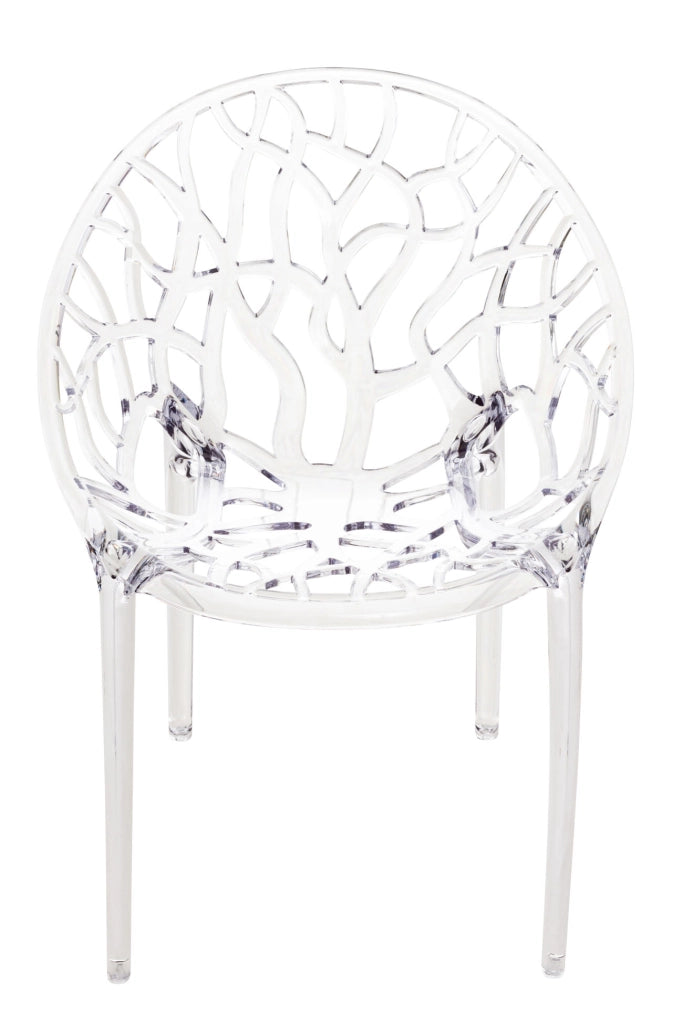 Set di 2 sedie in cristallo transparente
