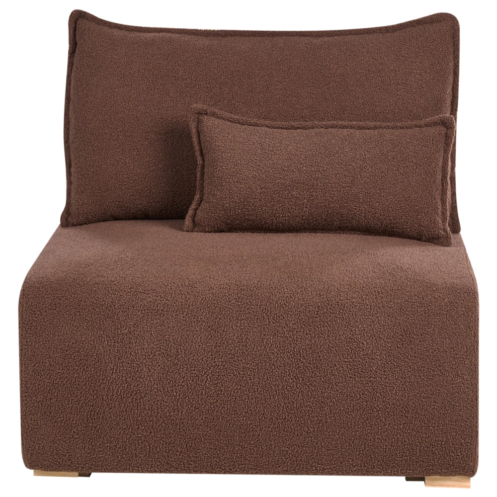 Divano componibile Marrone Boucle imbottito con funzione letto e contenitore Stile minimalista