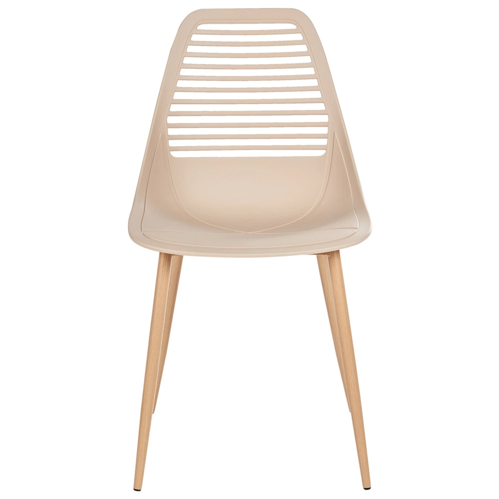 Set di 4 sedie da pranzo Seduta sintetica beige Gambe in metallo Seduta moderna semplice e minimalista