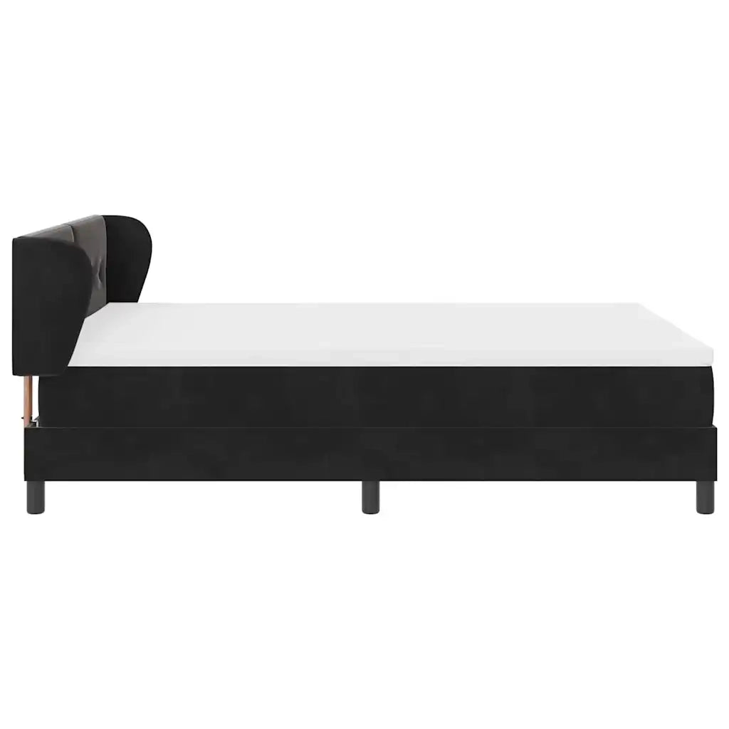 Letto a molle con testiera Nero 140 x 190 cm Velluto 3340384