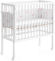 Lettino da attaccare al letto Sophie, Bianco, 94 x 42.5 cm 2 guide laterali, regolabile in altezza con ruote e fissaggio al letto dei genitori