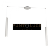 ROUND TUBE SOSPENSIONE 2 LUCI GRIGIO CAVO CM.250 CON BASE 1174-S2-GR