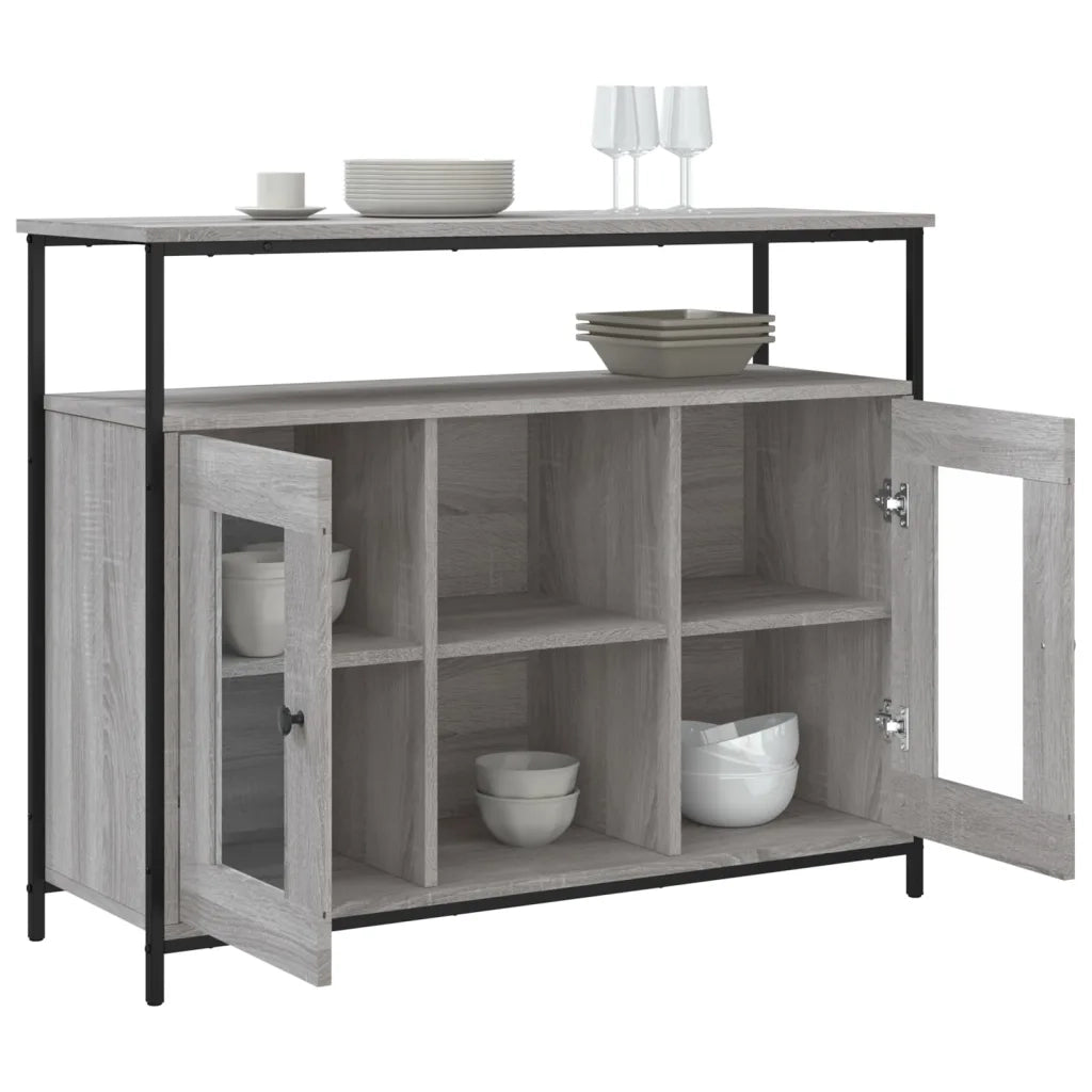 Credenza Grigio Sonoma 100x35x80 cm in Legno Multistrato 835507