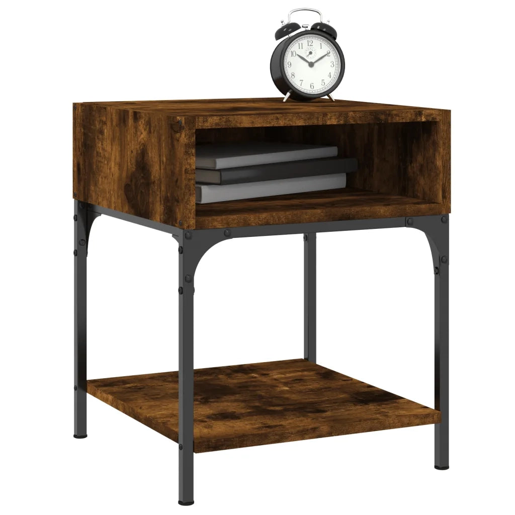 Comodini 2 pz Rovere Fumo 40x41x50 cm in Legno Multistrato 825878
