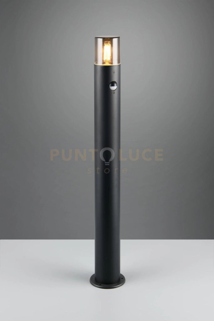 HOOSIC PALO ALTO DA ESTERNO ANTRACITE CON DIFFUSORI FUME' E SENSORE DI MOVIMENTO IP44 H. 80CM 1 LUCE ATTACCO E27
