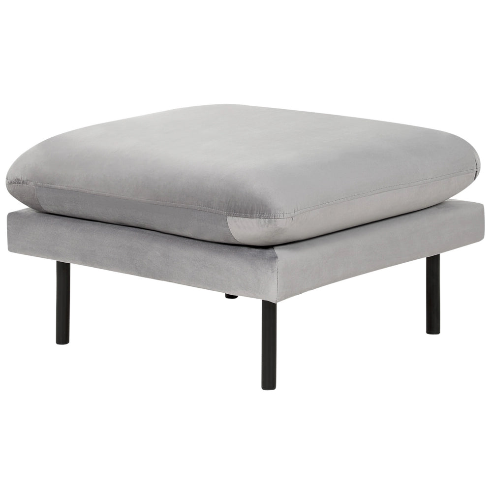 Set da soggiorno in velluto grigio 5 posti Gambe Nere Stile Retrò Moderno