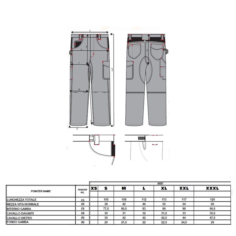 Multipack 5 pz tg. l pantaloni da lavoro professionali delta 240 gr blu/nero
