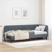 Cornice del letto ad angolo Grigio scuro 80 x 200 cm Velluto 42016587