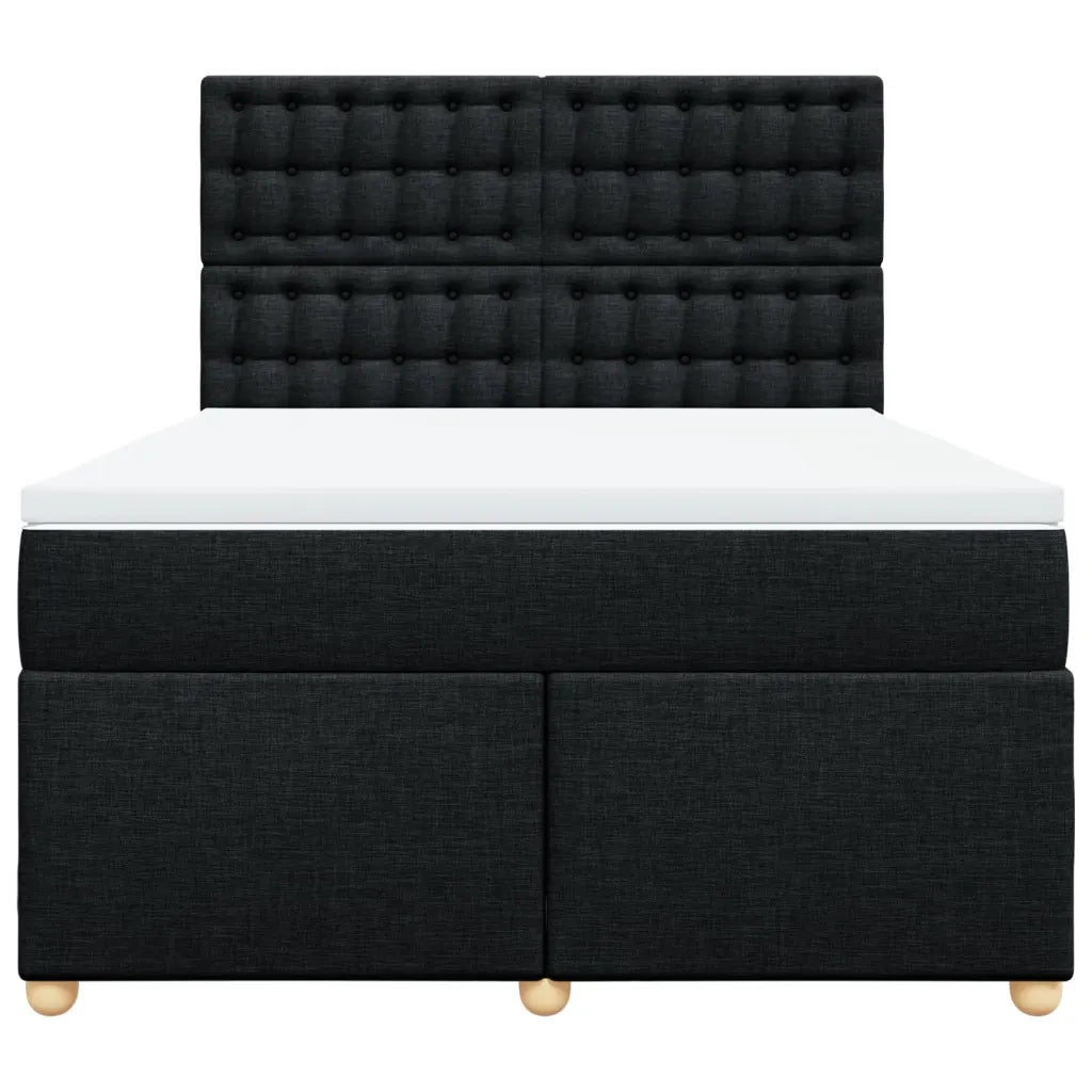vidaXL Giroletto a Molle con Materasso Nero 160x200 cm in Tessuto