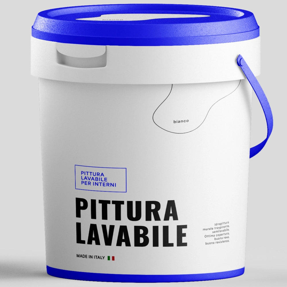 Idropittura lavabile elevata copertura opaca bianca muri soffitti interni *** formato 4 lt, confezione 1