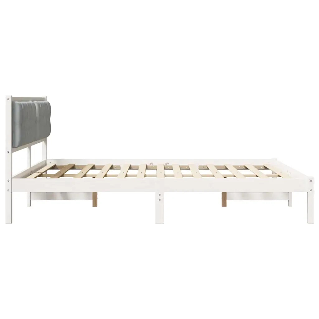 Struttura del letto Grigio chiaro 160 x 200 cm Pino massello