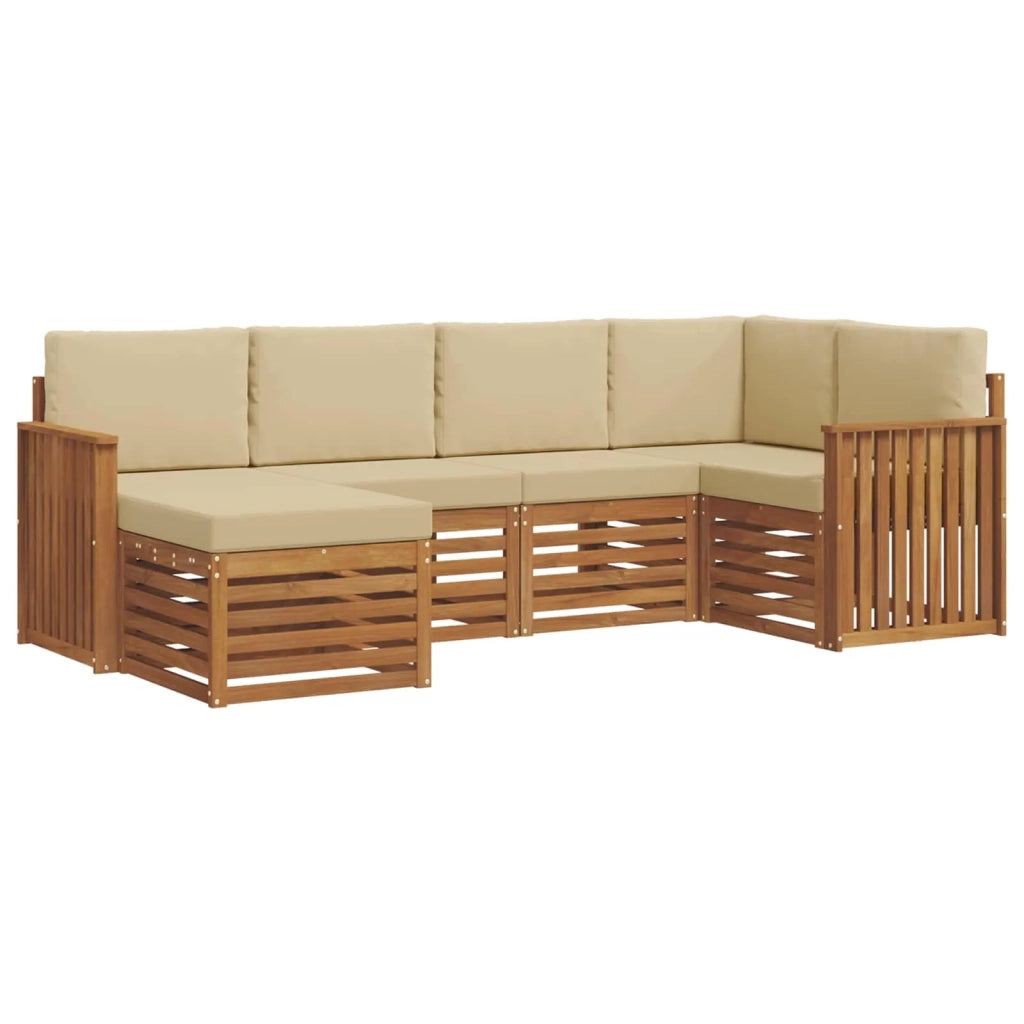 Set divano sezionale con cuscino 6 pcs Naturale e Beige 3375088