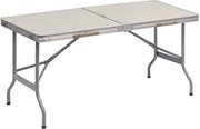 Tavolo da Campeggio Inclinabile - Tavolo da Campeggio, Tavolo da Festa - Leggero - Alluminio MDF - 150x60x69.5 cm - Beige / Grigio