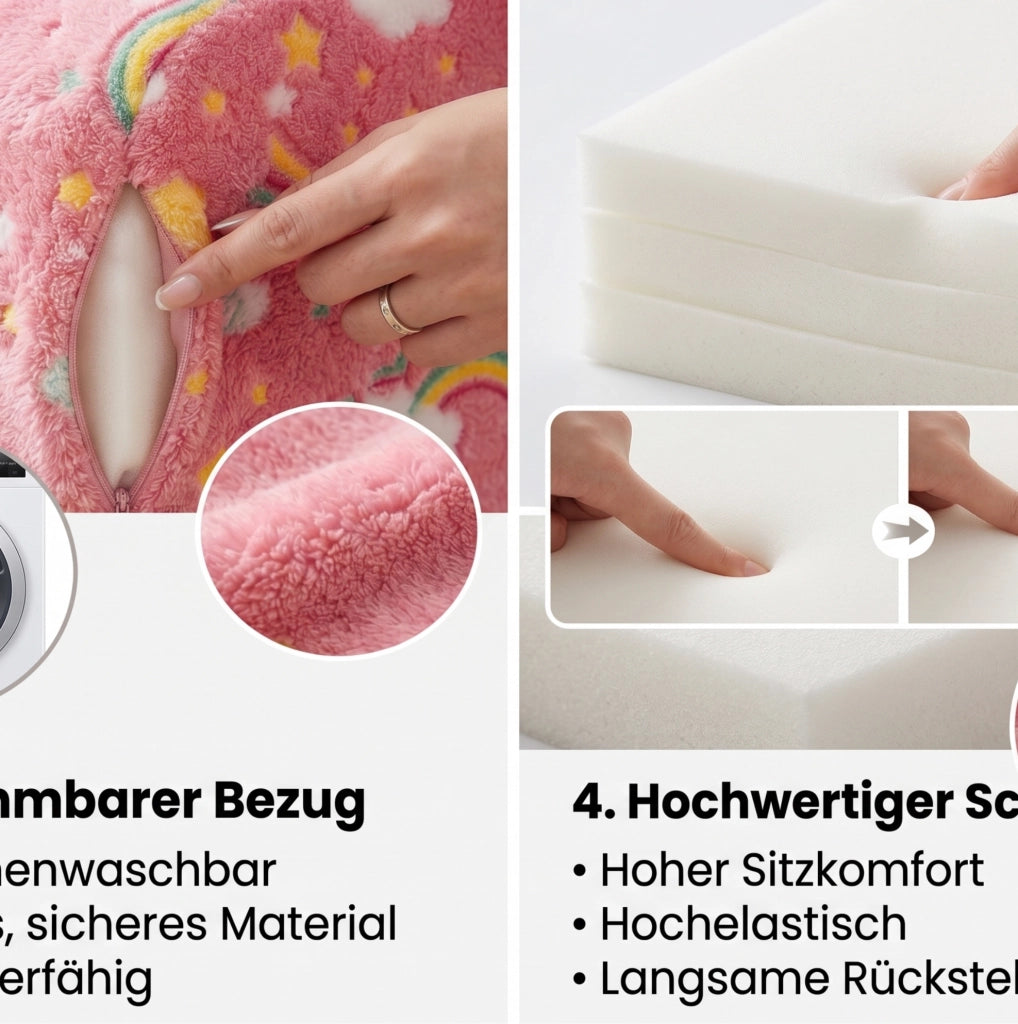 Poltroncina per bambini con braccioli e rivestimento rimovibile; rosa