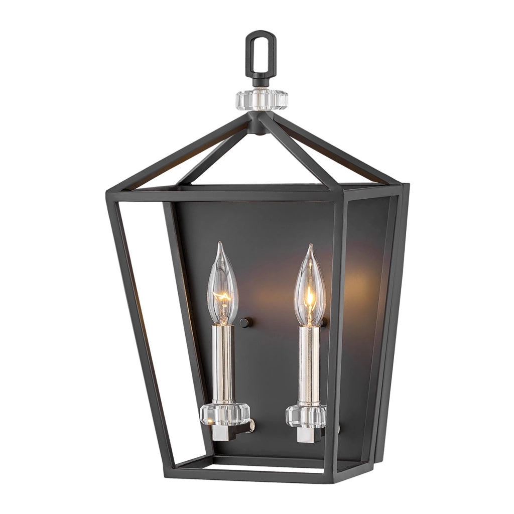 Applique Industrial Nordico Stinson Acciaio Nero E Nichel Lucido 2 Luci E14