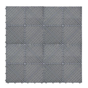 Piastrelle a incastro ventilate Grigie 3,2m x 6m per garage e officine, antiscivolo.