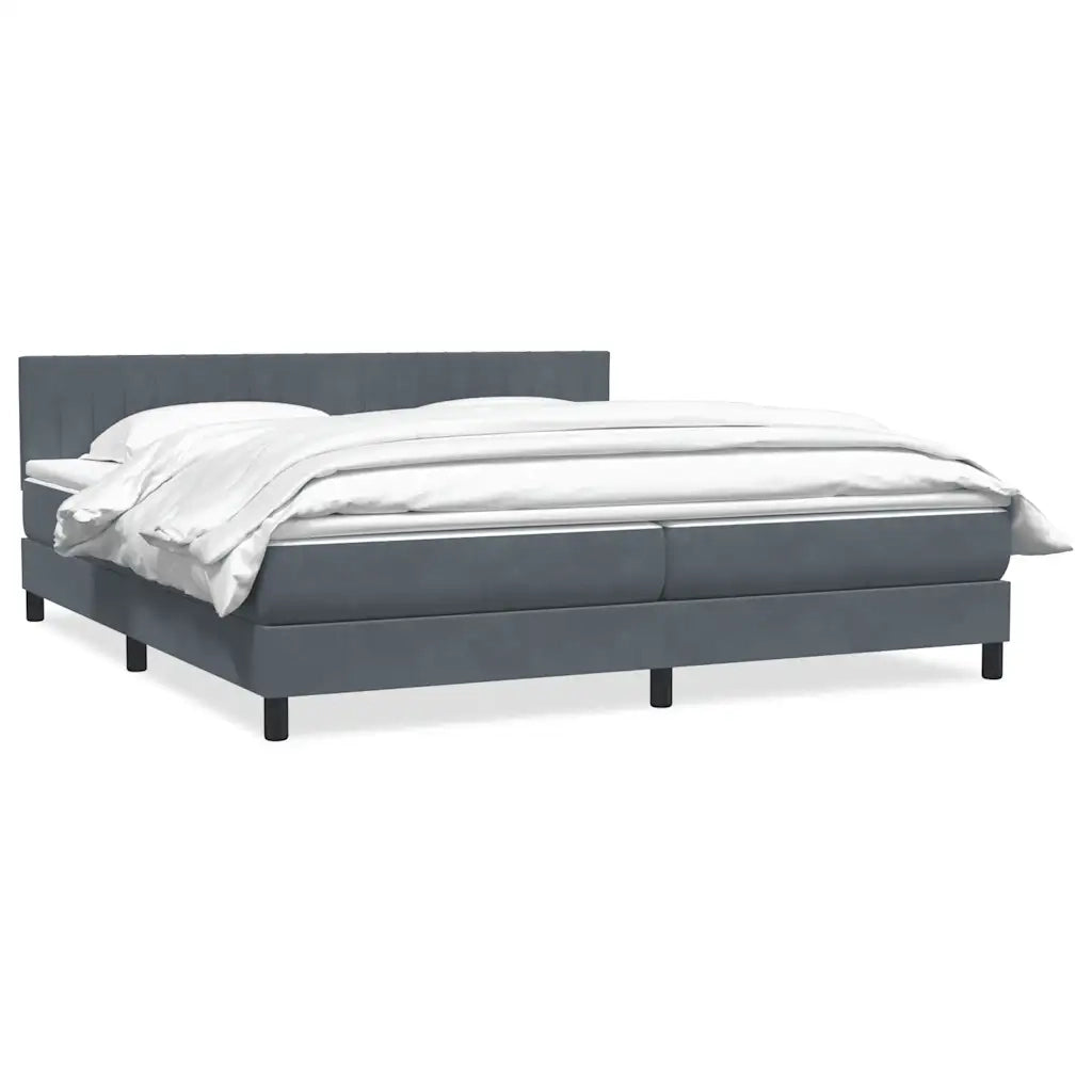 vidaXL Giroletto a Molle con Materasso Grigio Scuro 180x210 cm Velluto