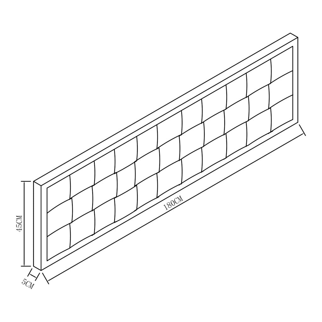 Testiera Imbottita Tervo da Parete per Letto Matrimoniale 180 x 45 cm - Grigio [en.casa]