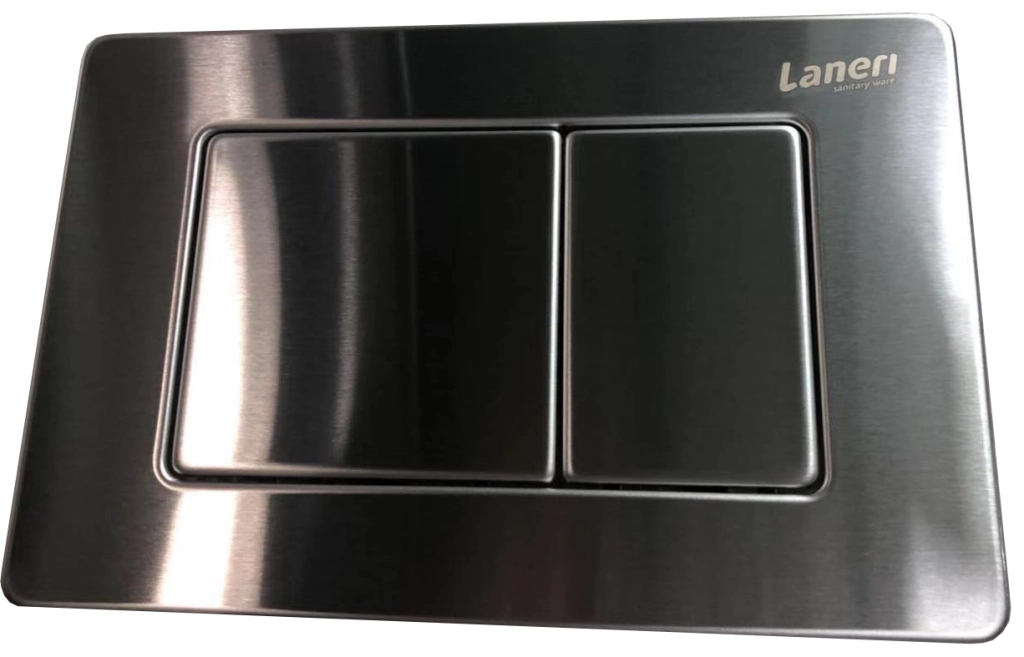 Cassetta da incasso per wc vaso a terra con placca di comando in acciaio inox doppio pulsante completa