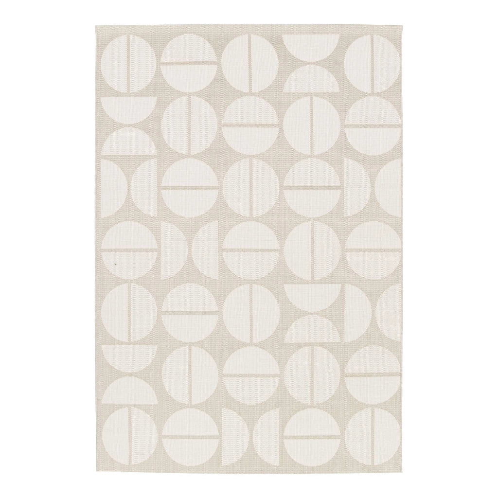 Tappeto interno/esterno motivi geometrici crema, beige