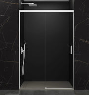 Box doccia frontale BASIC 1 fisso + 1 scorrevole 155-160 cm (61-66) bianco opaco vetro trasparente