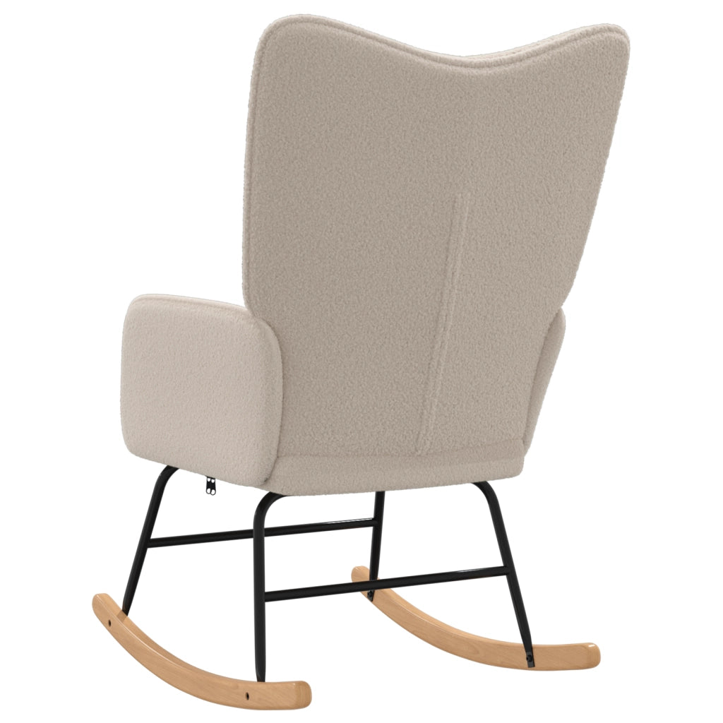 Sedia Relaxante  Grigio Chiaro in Tessuto Simile alla Lana Riccia