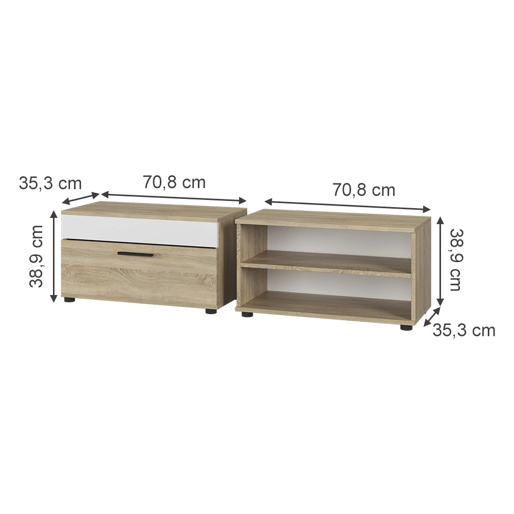 Vicco Parete attrezzata Sonoma/Bianco 2 parti