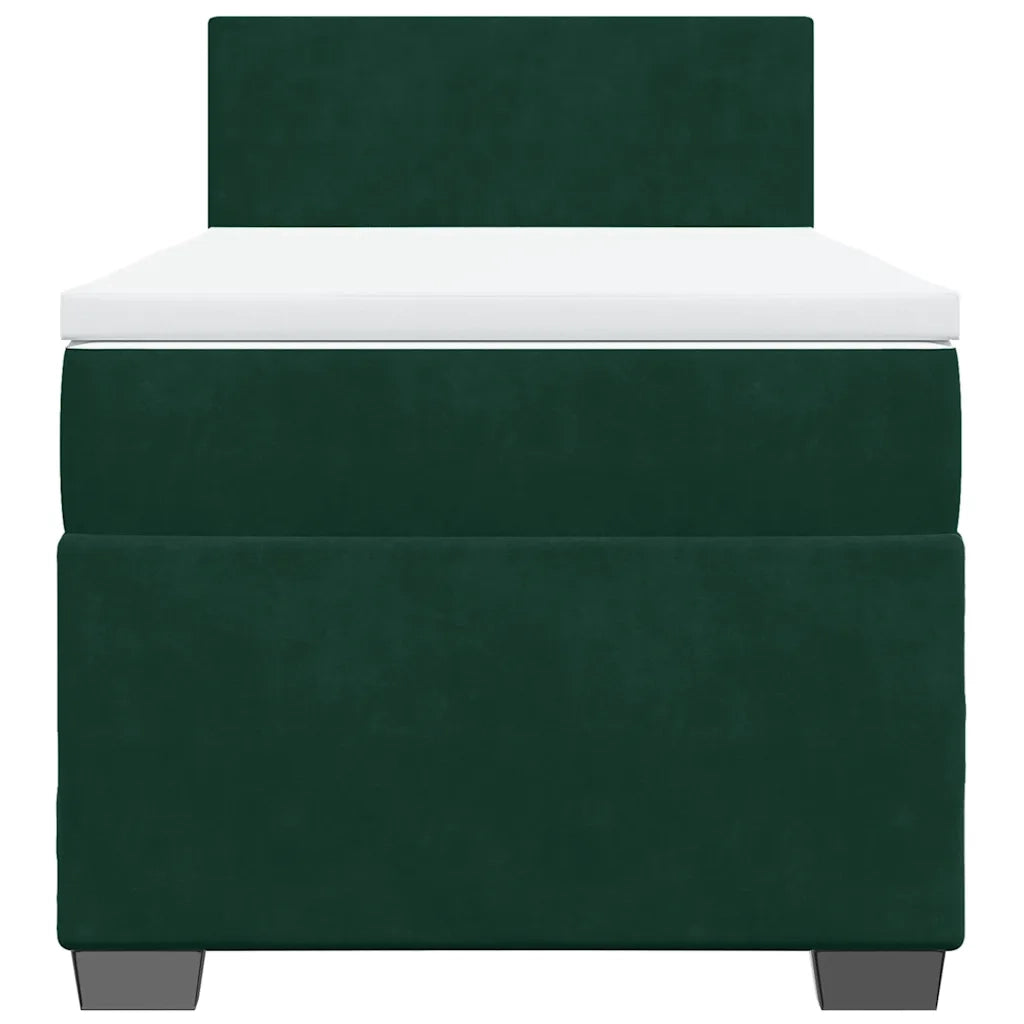 Giroletto a Molle con Materasso Verde Scuro 80x200 cm Velluto 3286159
