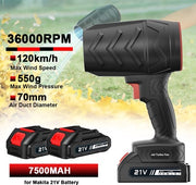 Aspiratore a Turbina - 36000 giri/min - Senza Fili - Turbina a Flusso Compressore - Batteria 21V