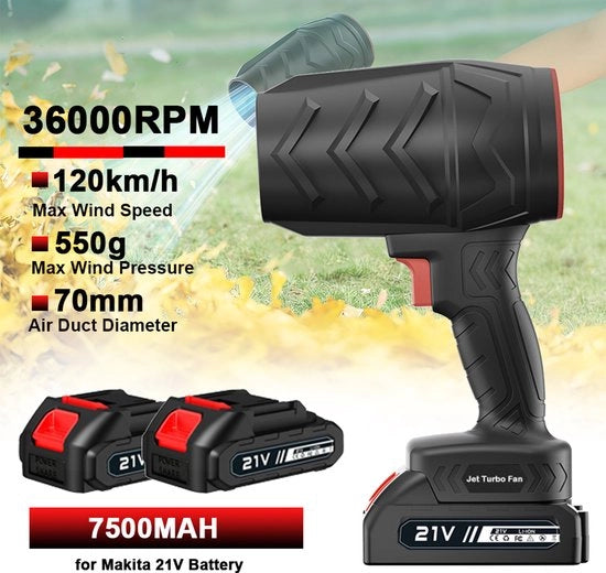 Aspiratore a Turbina - 36000 giri/min - Senza Fili - Turbina a Flusso Compressore - Batteria 21V