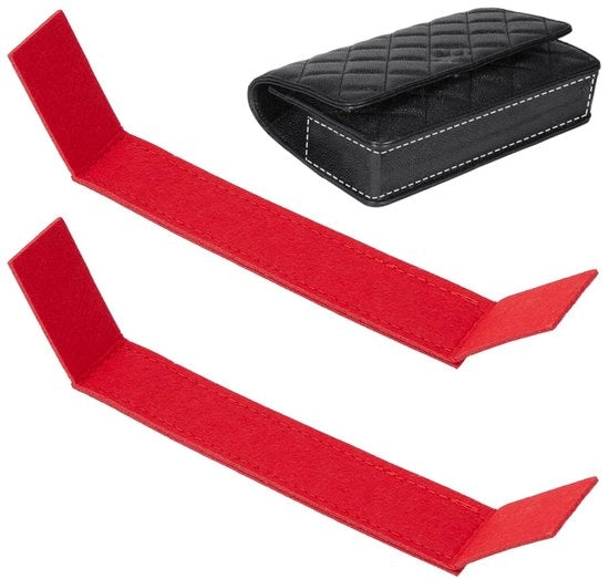 2 x portamonete per borse WOC, 25,9 x 2,9 cm protezione per fodero e inquadratura per borse a catena, borse da mano, borse da spalla, borse da trucco e borse da viaggio in pelle rossa