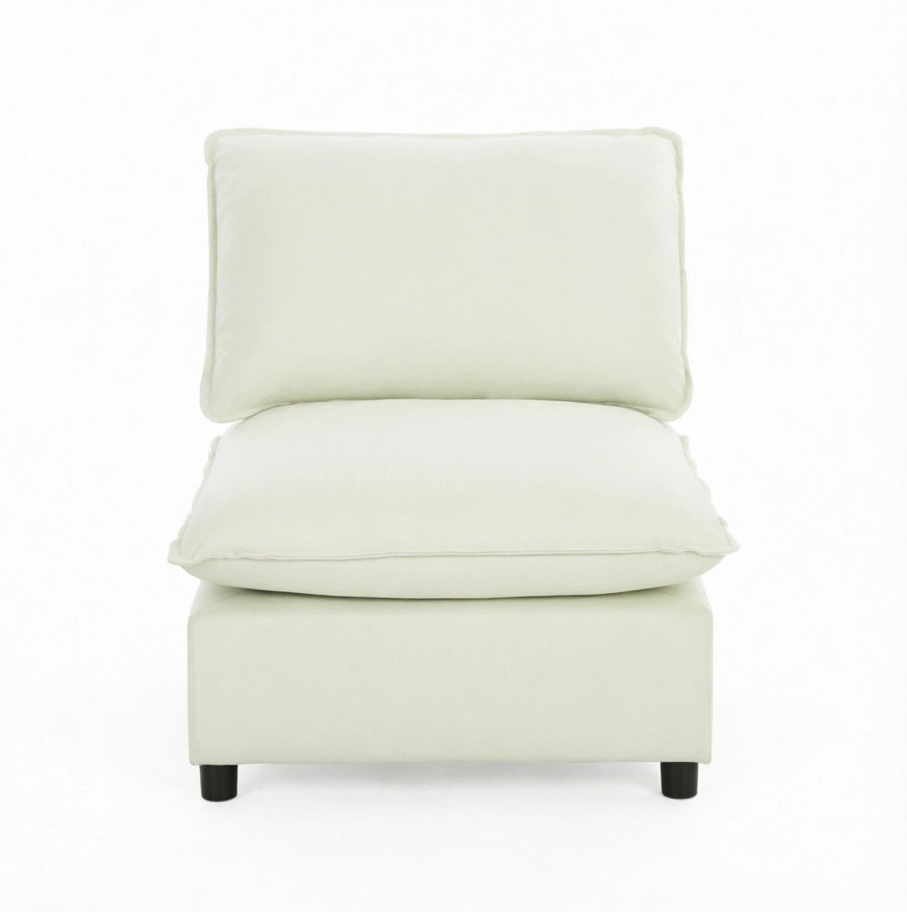 Poltrona 1 posto in lino crema 74x85x78 cm