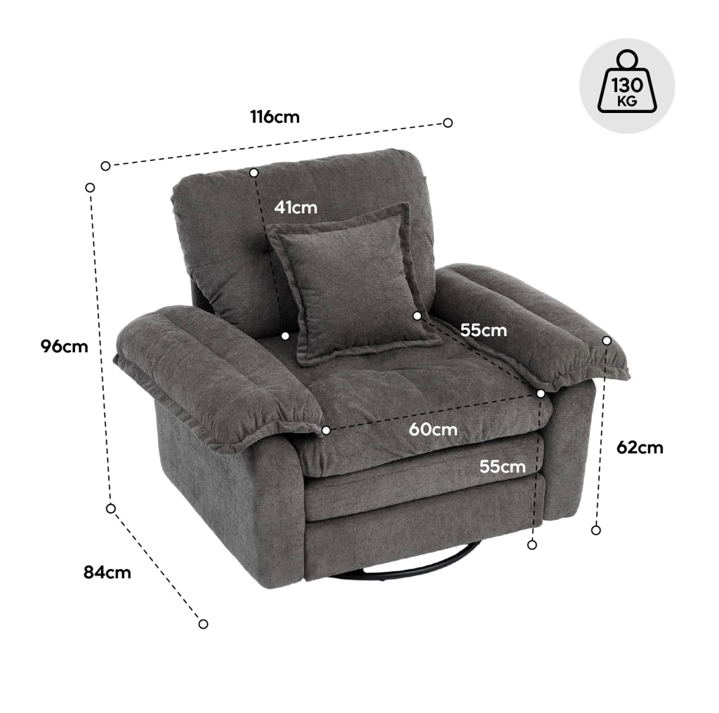 Set Divano 2 Pezzi in Chenille: Poltrona + Divano 2 Posti con Imbottitura a Doppio Strato e Cuscini Decorativi