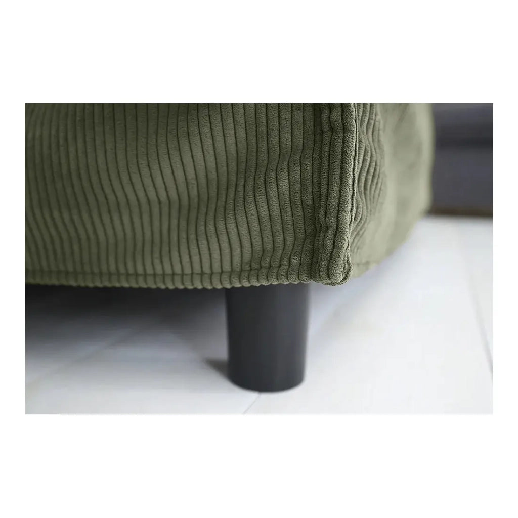 Pouf KALIA – Verde scuro – Tessuto a costine – Stile contemporaneo