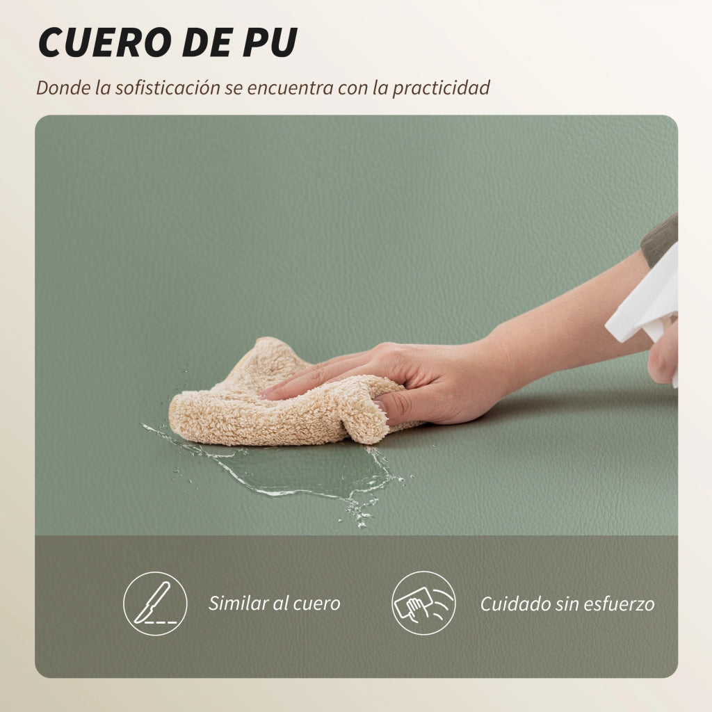Sedia da ufficio con schienale reclinabile e poggiapiedi ¨C zephmum ¨C verde, similpelle, imbottita