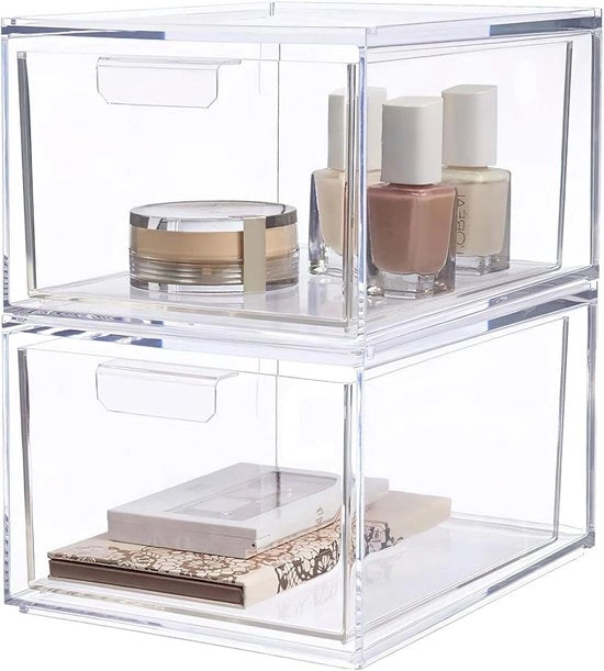 Due scatole di carico - Organizzatore per la camera da bagno per prodotti personali - Scatola di carico in acciaio inossidabile.