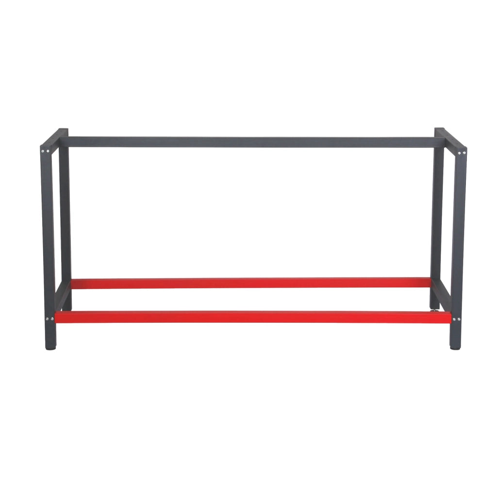 Telaio per banco da lavoro in acciaio antracite-rosso, gambe per banco da lavoro, telaio per tavolo 175 x 57 x 81 cm