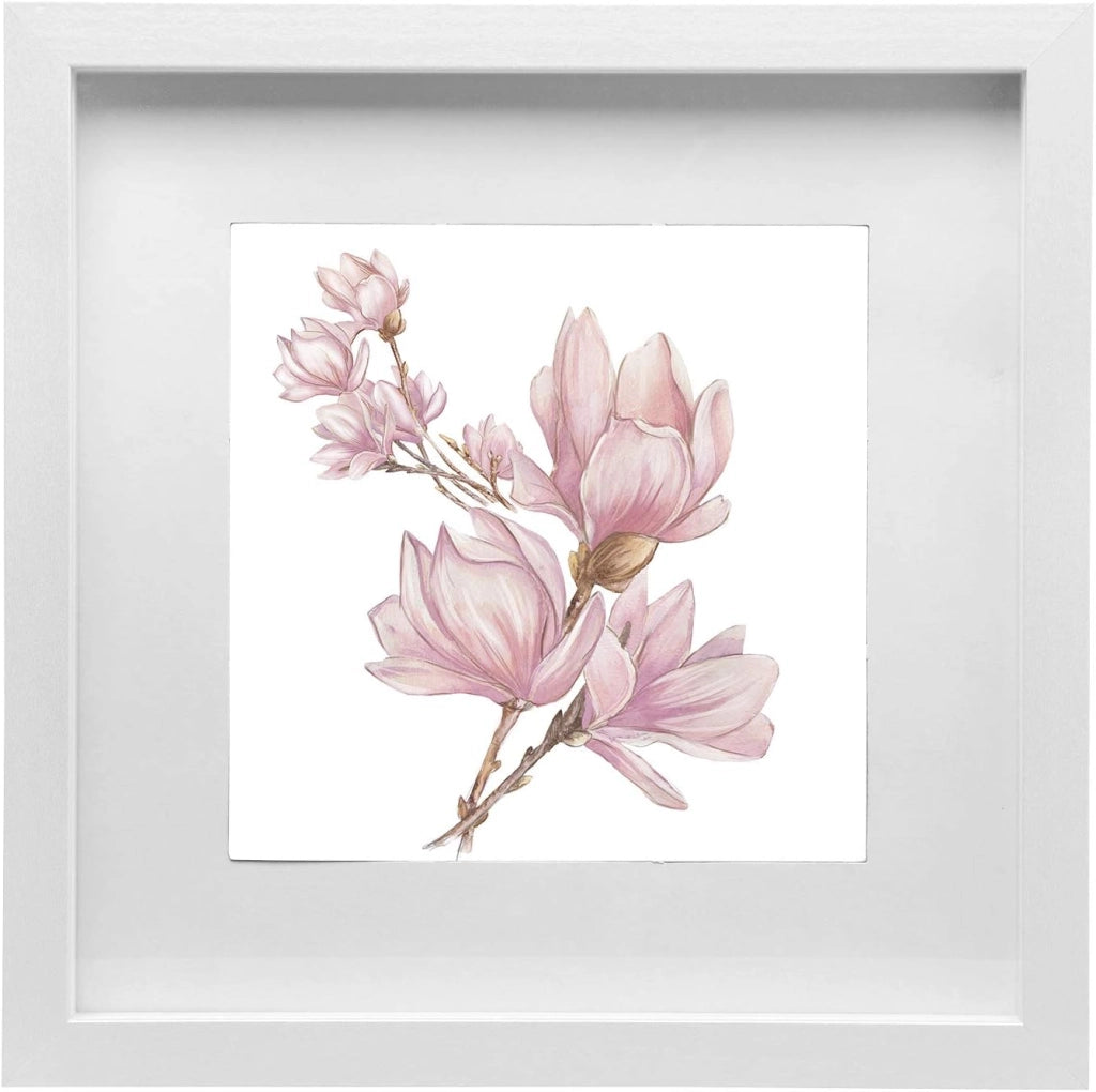 Set di 10 Cornice 3D per Foto da Muro Cornici 40x40cm per Oggetti Fino a 1,5cm, Cornici Fotografiche Multiple da Tavolo Portafoto Sospeso in Legno Passepartout Incluso, Bianco