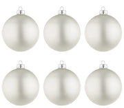 Palline di Natale in Vetro Bianco Opaco Addobbi Decorazioni Albero Bizzotto Diametro: 80 mm