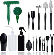 Set di attrezzi per giardinaggio, 17 pezzi mini-set per bonsai, per giardinaggio, scavo, coltivazione, rimozione della terra, piantumazione e altro, varie esigenze di giardinaggio