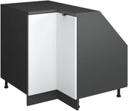 Mobile sottotetto Mobile angolare Rion, Ondulazione bianca, 75.6 x 81.6 cm con 1 porta, carcassa dell’armadio profondità 60 cm, adatto per il salvaspazio sotto tetti spioventi