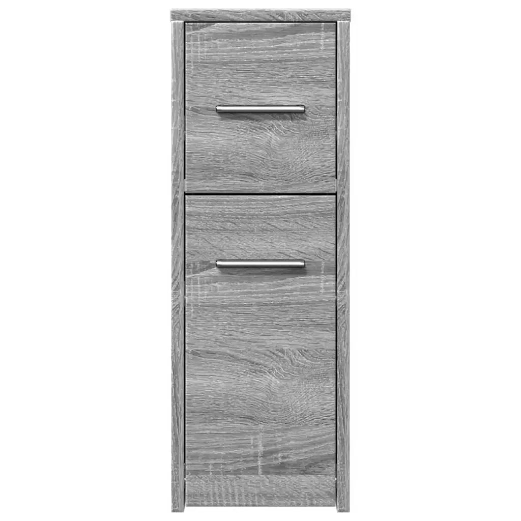 Armadietto da Bagno Stretto con Ruote Grigio Sonoma Truciolato 855282