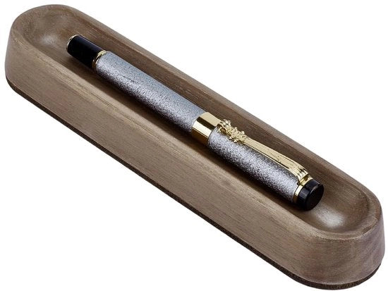 Organizzatore per ufficio in legno - Disegno ovale - Dimensioni 17,5 x 2,5 x 0,8 cm - Pennaiole