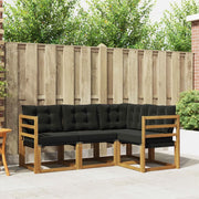 Set di divani da esterno con cuscino 4 pcs Naturale e Nero 3368607